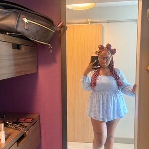 Light Blue Lace Romper